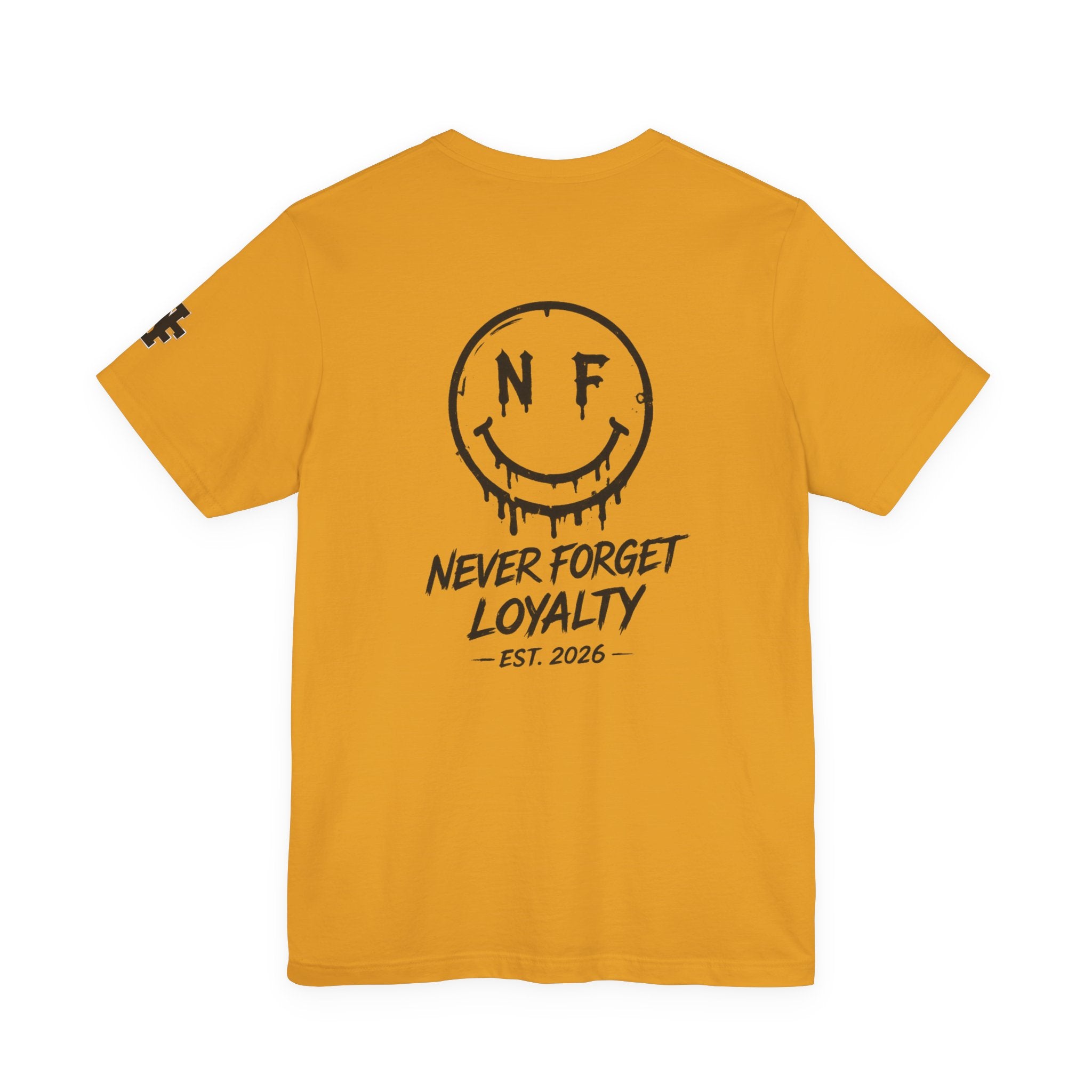 Never Forget Loyalty Tee — NF Drip Smiley Graphic T-Shirt