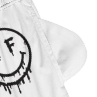 Never Forget smiley logo Basketball Shorts | Ribbed Trim