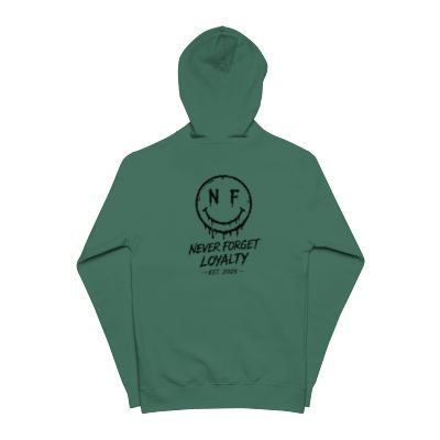 Never Forget Loyalty smiley logo Hoodie | Zip-up sweatshirt, sleeve script