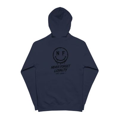 Never Forget Loyalty smiley logo Hoodie | Zip-up sweatshirt, sleeve script