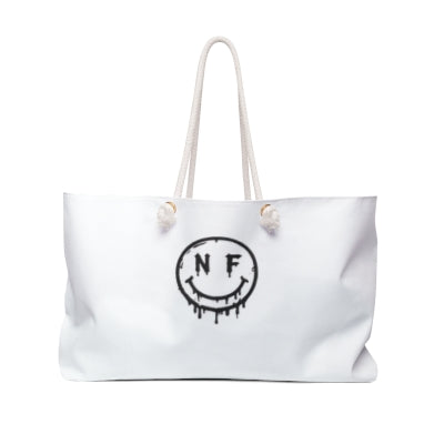 Drip Smiley NF logo Weekender Bag | Canvas Travel Tote