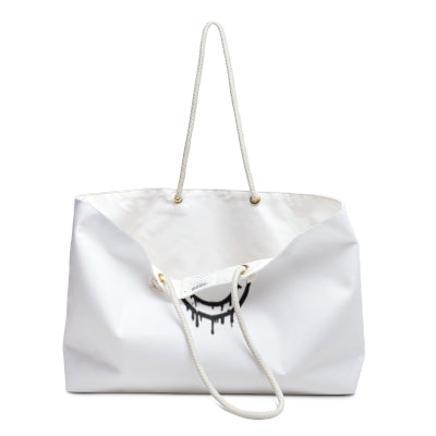 Drip Smiley NF logo Weekender Bag | Canvas Travel Tote