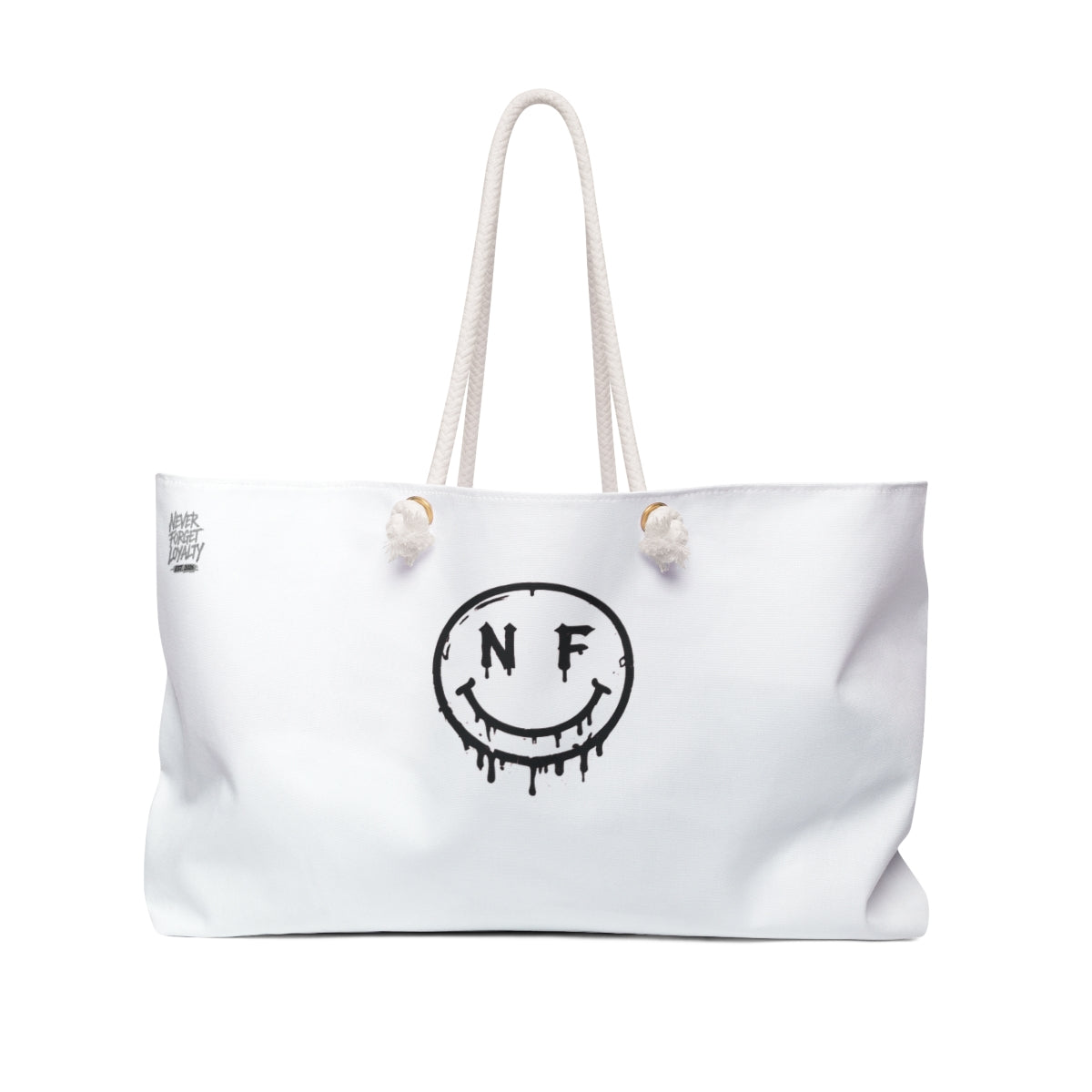 Drip Smiley NF logo Weekender Bag | Canvas Travel Tote